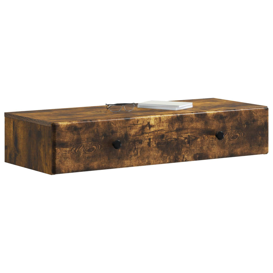 Wandmontage Zijtafel Gerookt eiken 87,5 x 34,5 x 17 cm