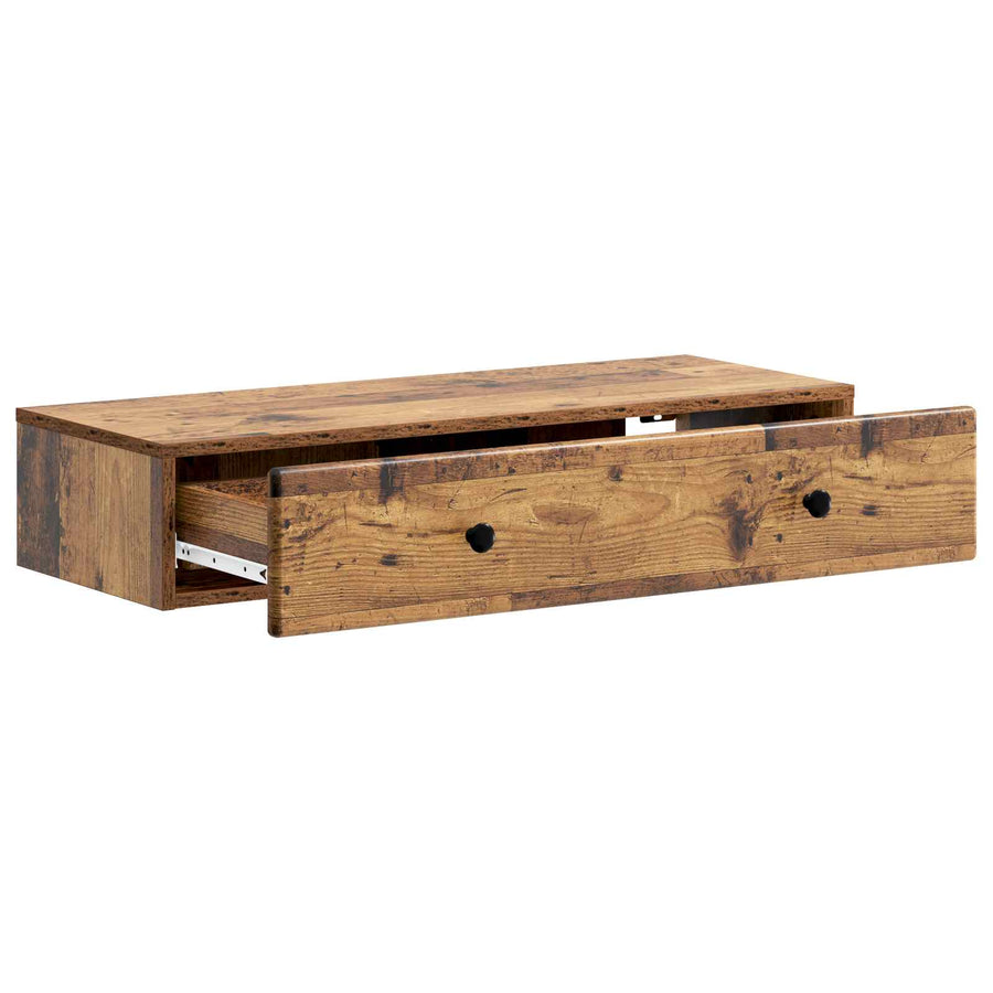 Wandmontage Zijtafel Oud hout 87,5 x 34,5 x 17 cm Bewerkt hout