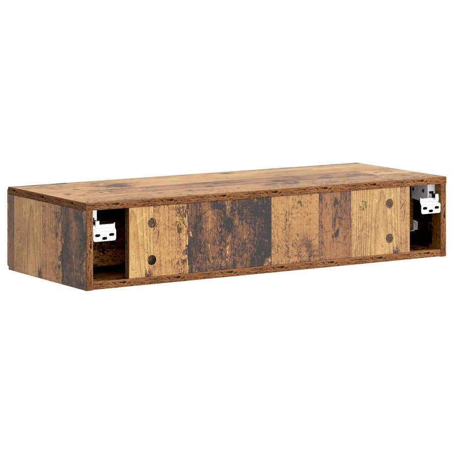 Wandmontage Zijtafel Oud hout 87,5 x 34,5 x 17 cm Bewerkt hout