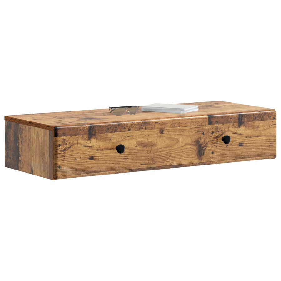 Wandmontage Zijtafel Oud hout 87,5 x 34,5 x 17 cm Bewerkt hout