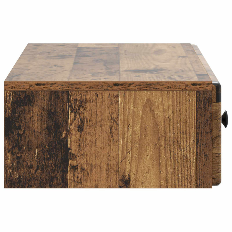 Wandmontage Zijtafel Oud hout 87,5 x 34,5 x 17 cm Bewerkt hout