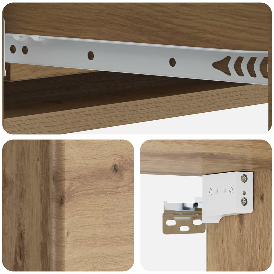 Wandmontage Zijtafel Artisanaal eiken 87,5 x 34,5 x 17 cm