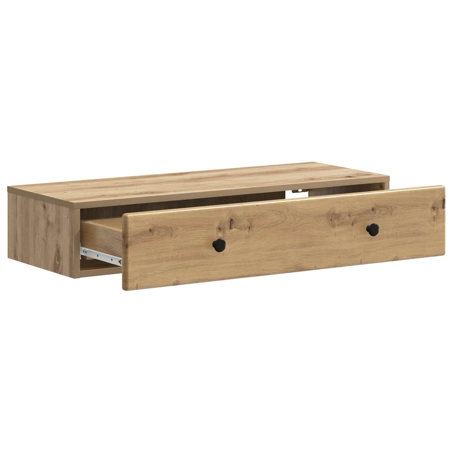 Wandmontage Zijtafel Artisanaal eiken 87,5 x 34,5 x 17 cm