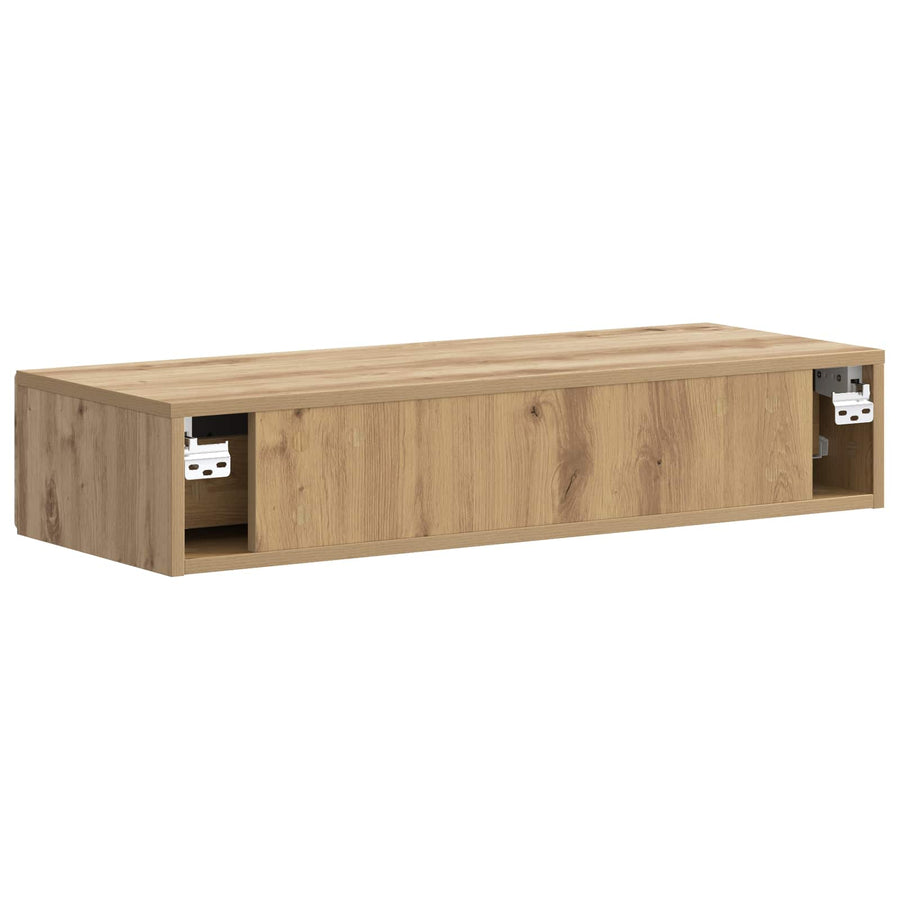 Wandmontage Zijtafel Artisanaal eiken 87,5 x 34,5 x 17 cm