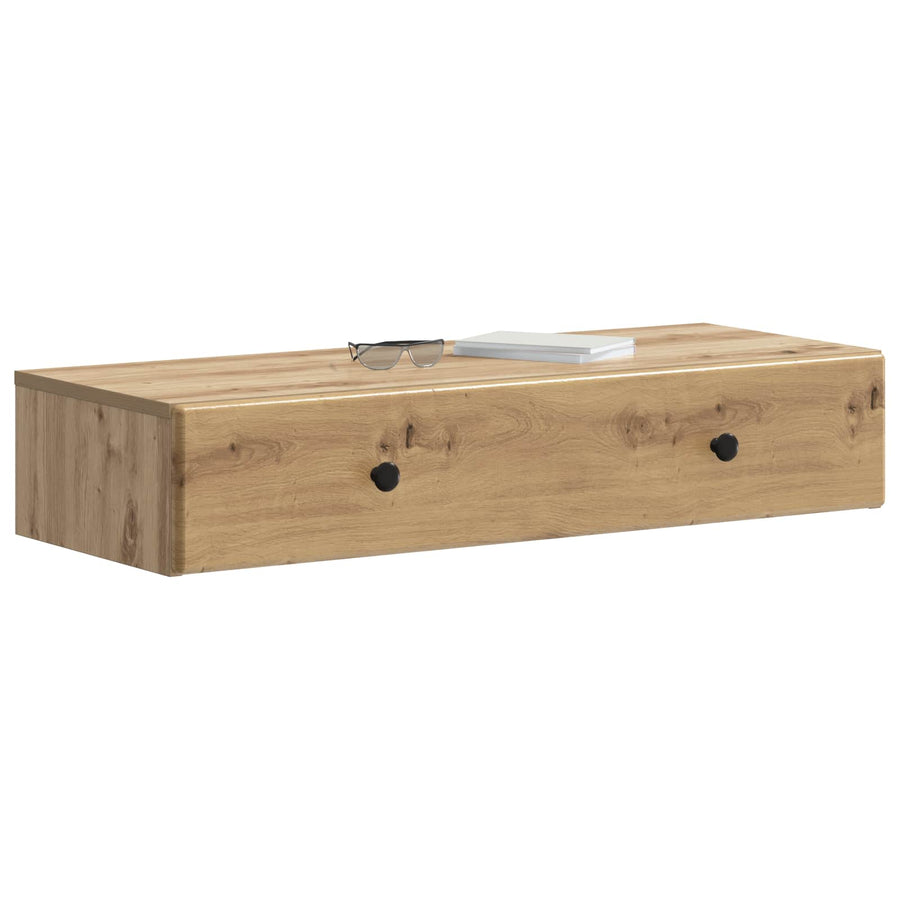 Wandmontage Zijtafel Artisanaal eiken 87,5 x 34,5 x 17 cm