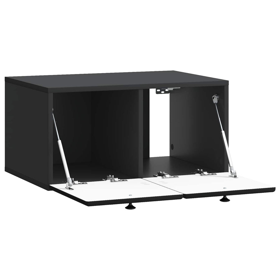 Wandbeugel TV-kast Zwart 59,5 x 41 x 30 cm Bewerkt hout