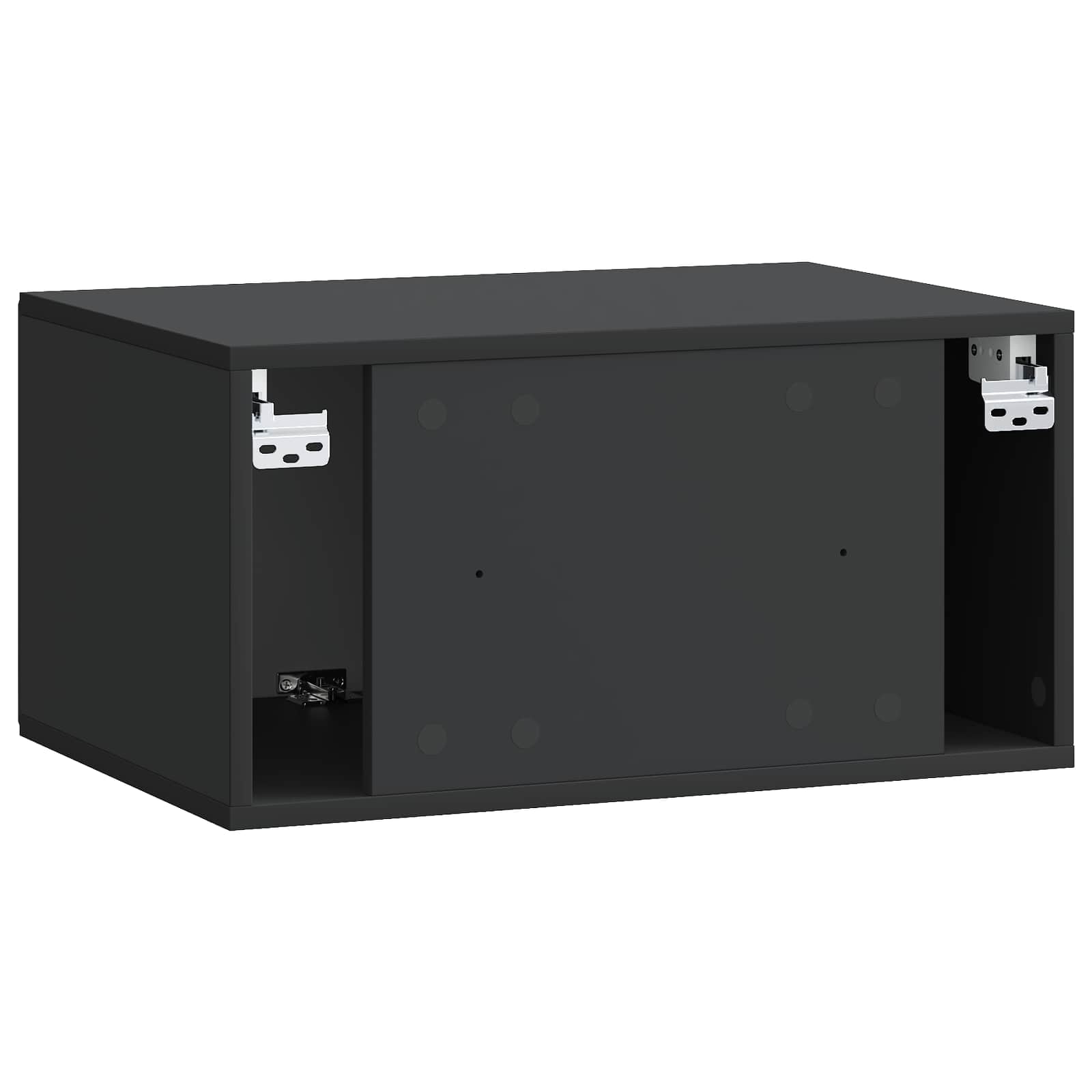 Wandbeugel TV-kast Zwart 59,5 x 41 x 30 cm Bewerkt hout