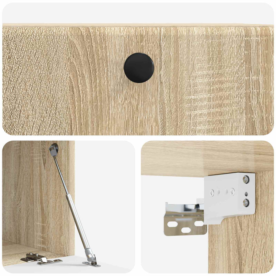 Wandbeugel TV-kast Sonoma Eiken 59,5 x 41 x 30 cm Bewerkt hout