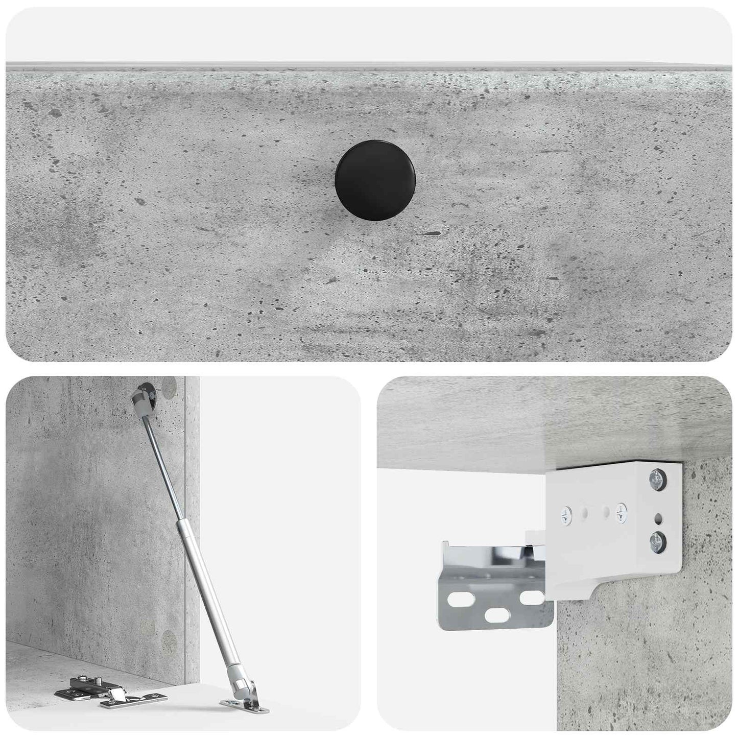 Wandbeugel TV-kast Betongrijs 59,5 x 41 x 30 cm Bewerkt hout