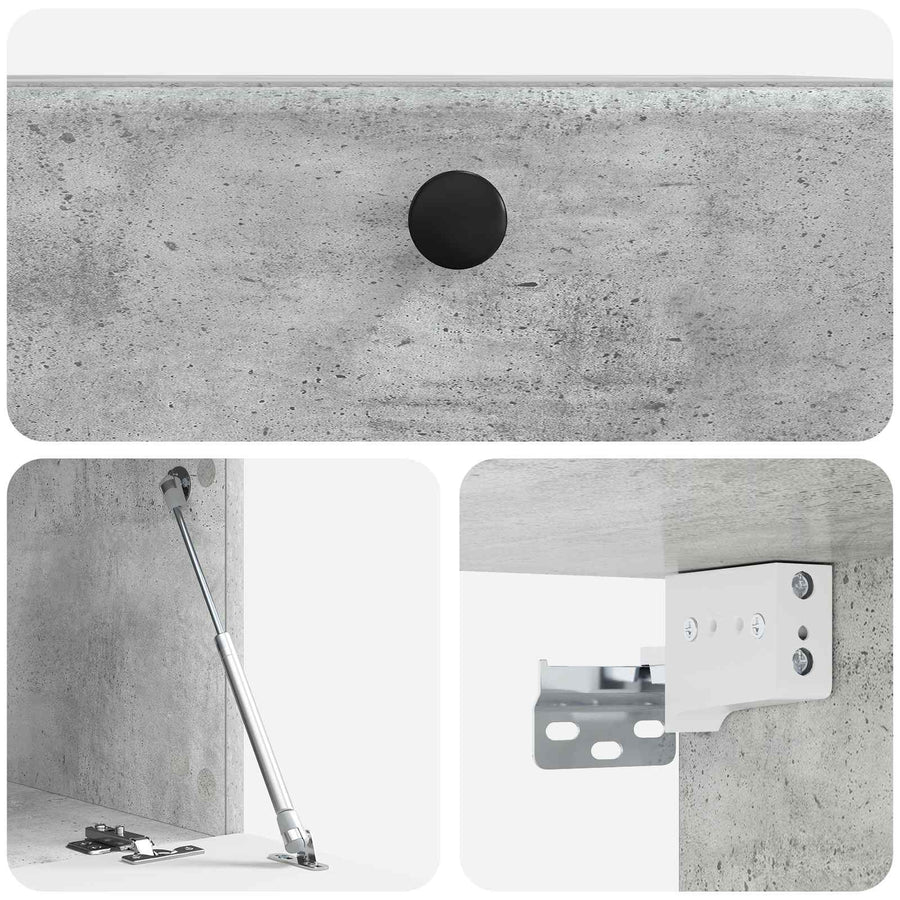 Wandbeugel TV-kast Betongrijs 59,5 x 41 x 30 cm Bewerkt hout