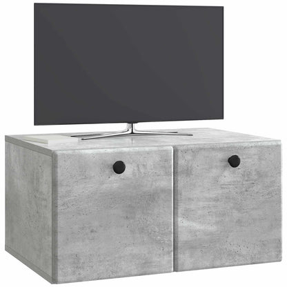 Wandbeugel TV-kast Betongrijs 59,5 x 41 x 30 cm Bewerkt hout