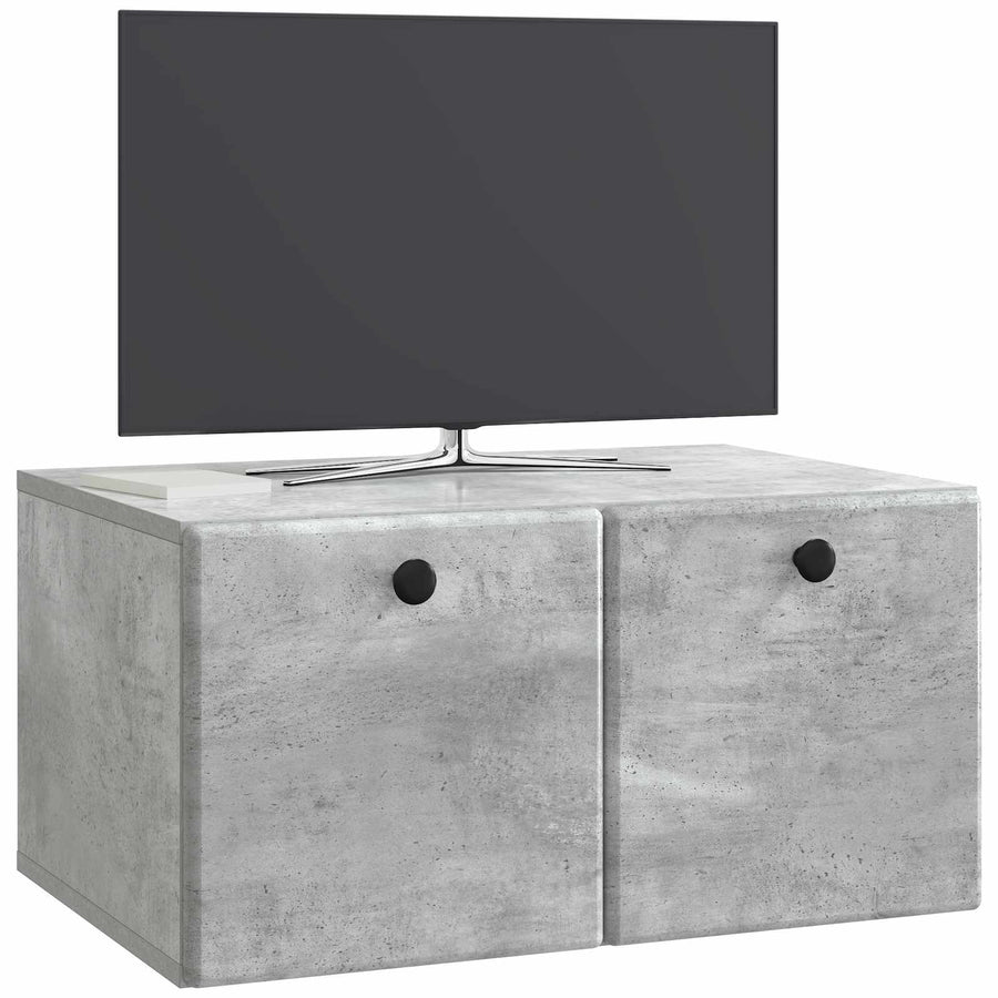 Wandbeugel TV-kast Betongrijs 59,5 x 41 x 30 cm Bewerkt hout