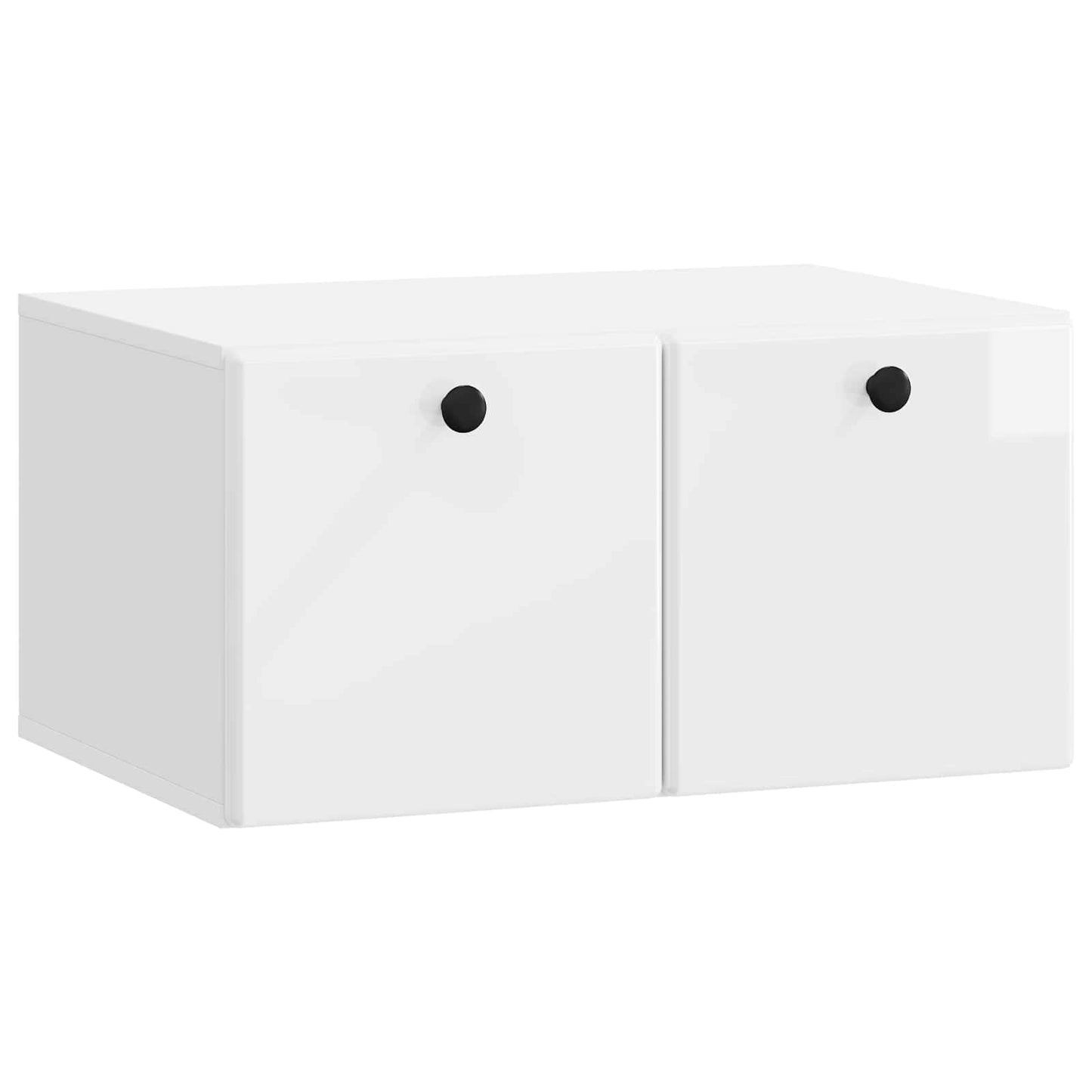 Wandbeugel TV-kast Hoogglans Wit 59,5 x 41 x 30 cm Bewerkt hout