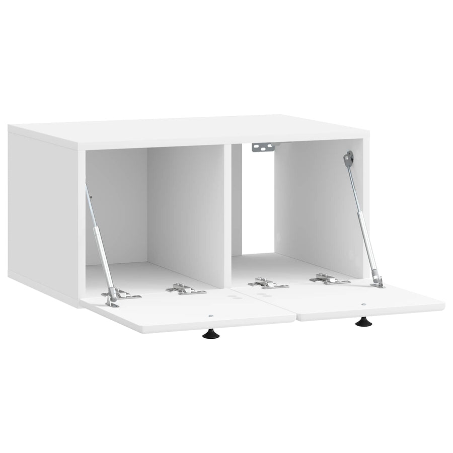 Wandbeugel TV-kast Hoogglans Wit 59,5 x 41 x 30 cm Bewerkt hout