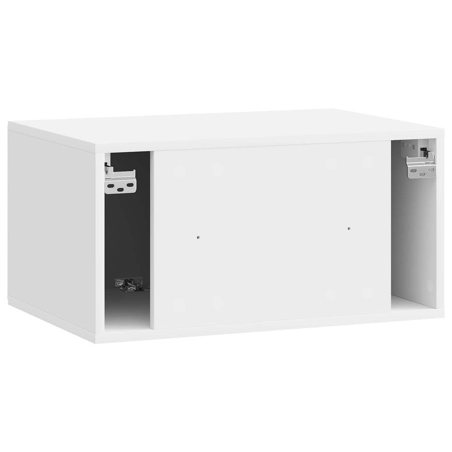 Wandbeugel TV-kast Hoogglans Wit 59,5 x 41 x 30 cm Bewerkt hout