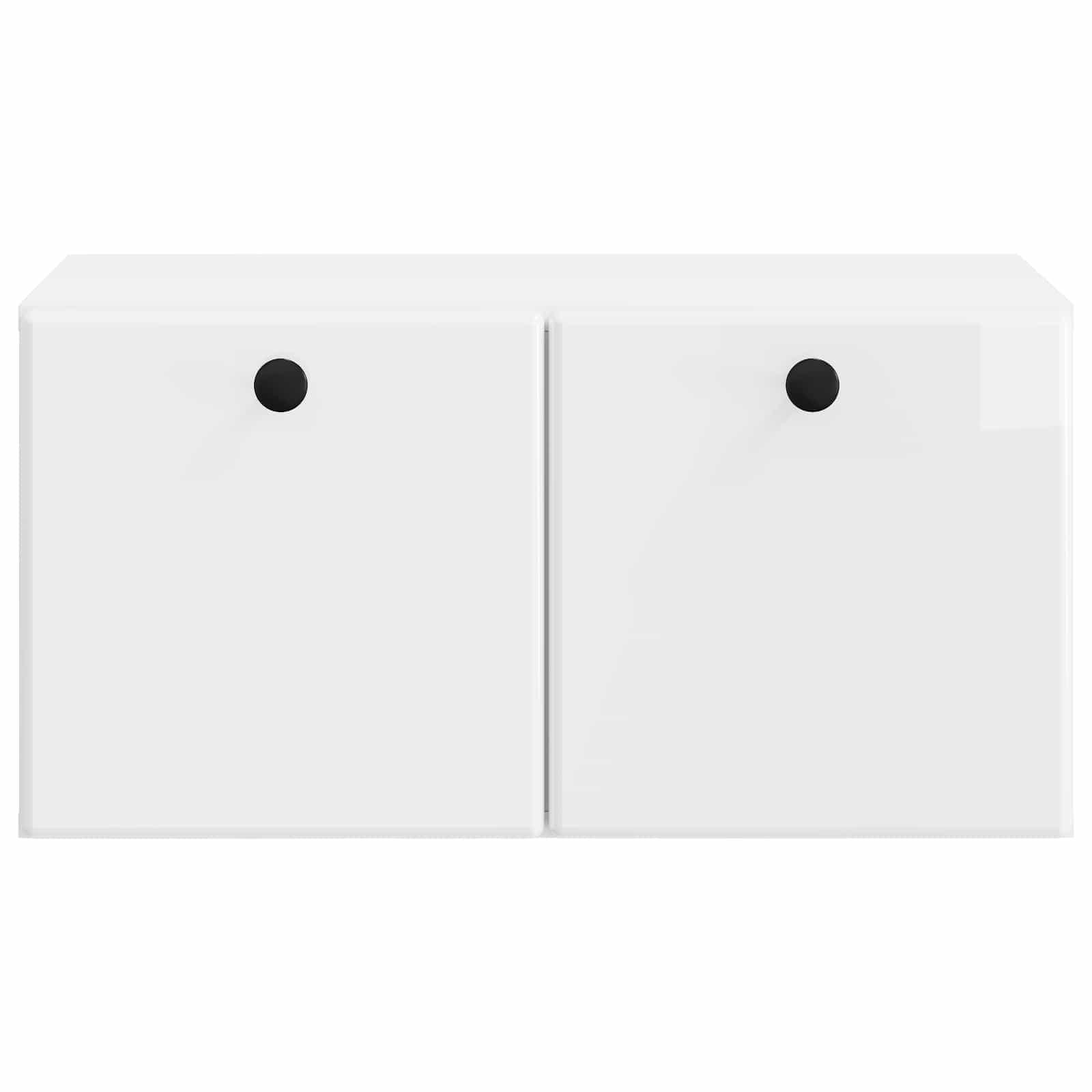 Wandbeugel TV-kast Hoogglans Wit 59,5 x 41 x 30 cm Bewerkt hout