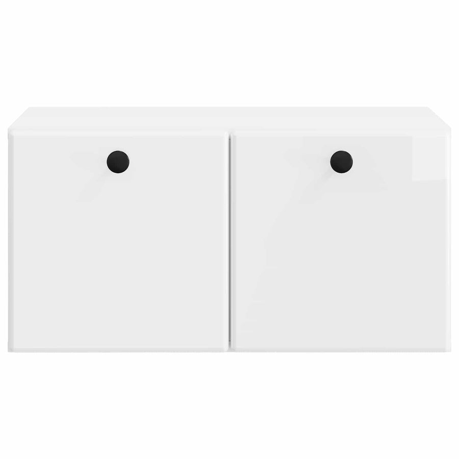 Wandbeugel TV-kast Hoogglans Wit 59,5 x 41 x 30 cm Bewerkt hout