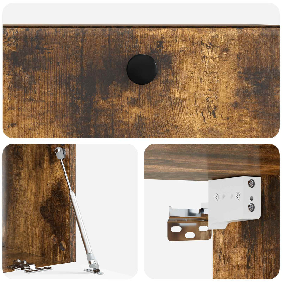 Wandbeugel TV-kast Gerookt eiken 59,5 x 41 x 30 cm Bewerkt hout