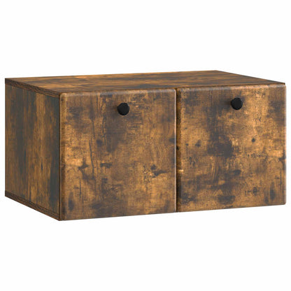 Wandbeugel TV-kast Gerookt eiken 59,5 x 41 x 30 cm Bewerkt hout