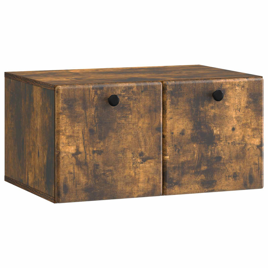 Wandbeugel TV-kast Gerookt eiken 59,5 x 41 x 30 cm Bewerkt hout