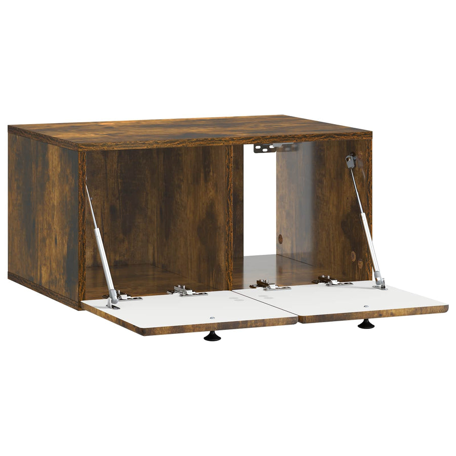 Wandbeugel TV-kast Gerookt eiken 59,5 x 41 x 30 cm Bewerkt hout