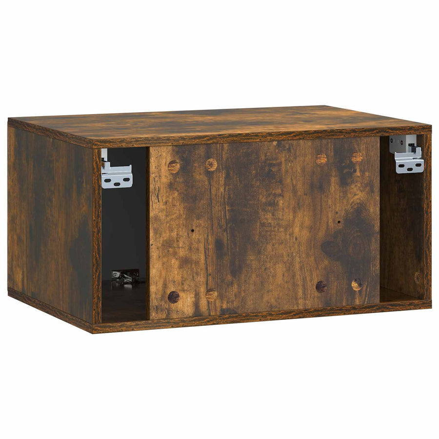 Wandbeugel TV-kast Gerookt eiken 59,5 x 41 x 30 cm Bewerkt hout