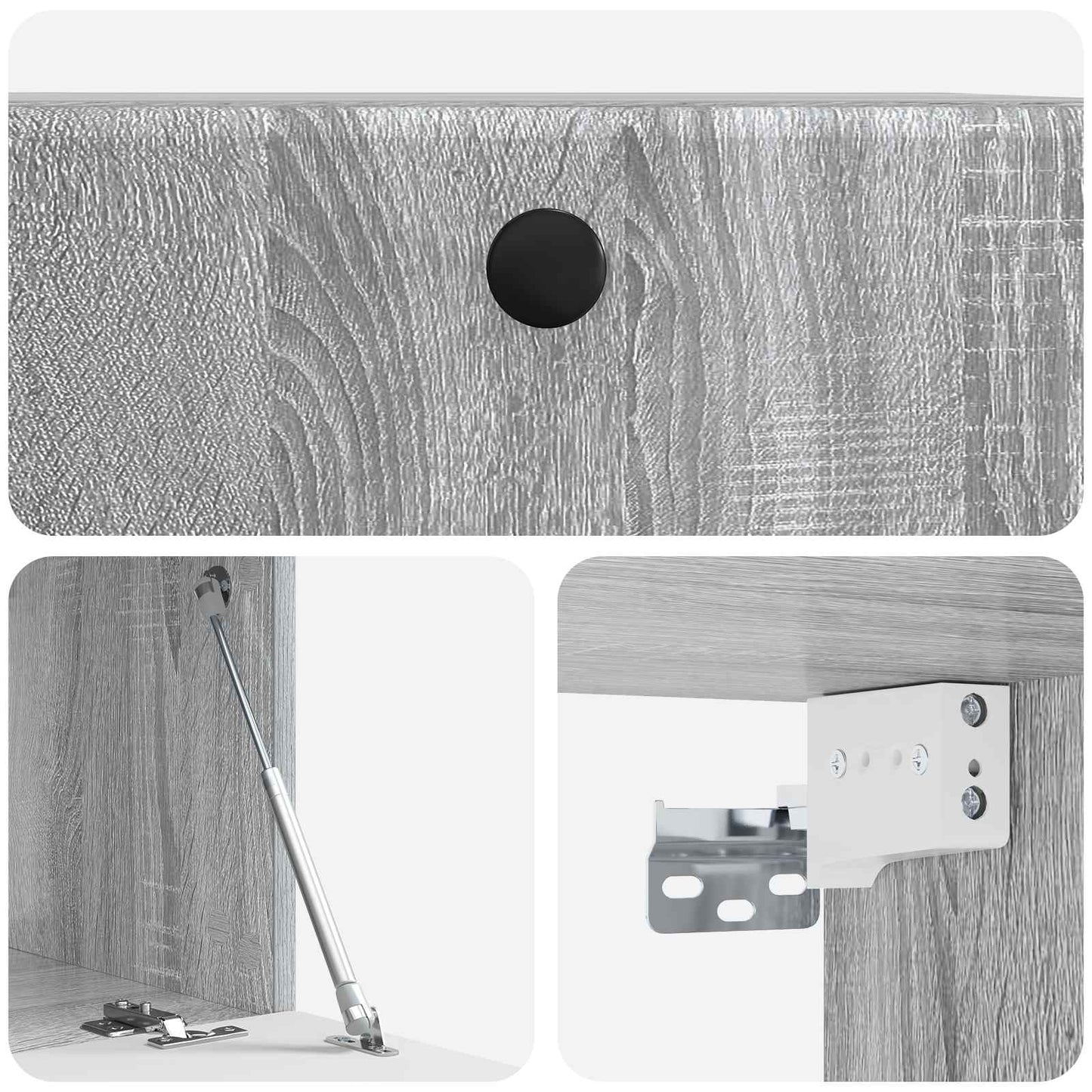 Wandbeugel TV-kast Grijs sonoma 59,5 x 41 x 30 cm Bewerkt hout