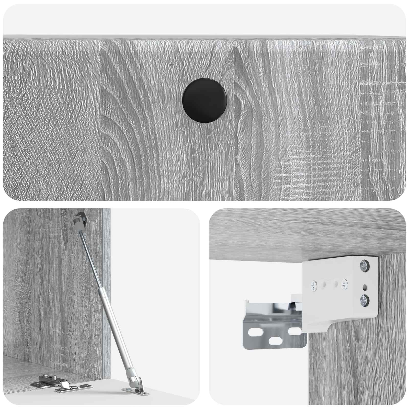 Wandbeugel TV-kast Grijs sonoma 59,5 x 41 x 30 cm Bewerkt hout