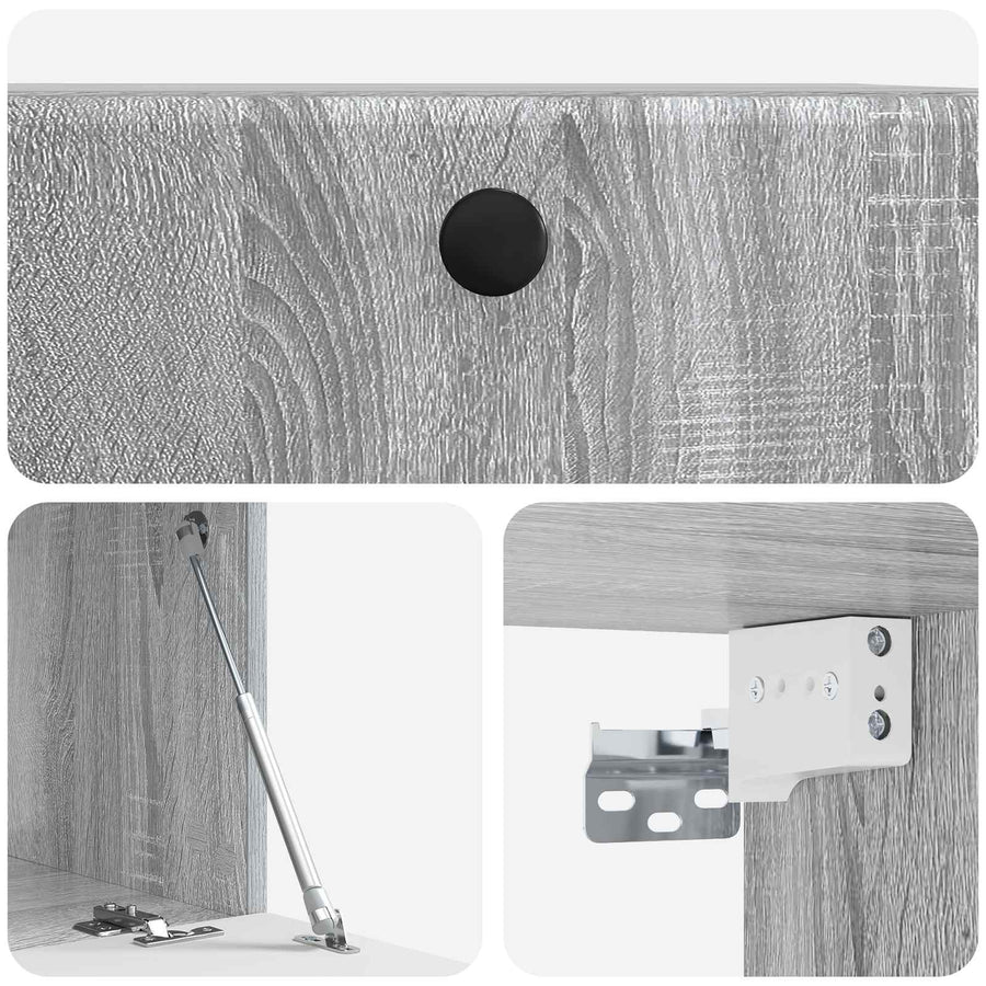 Wandbeugel TV-kast Grijs sonoma 59,5 x 41 x 30 cm Bewerkt hout
