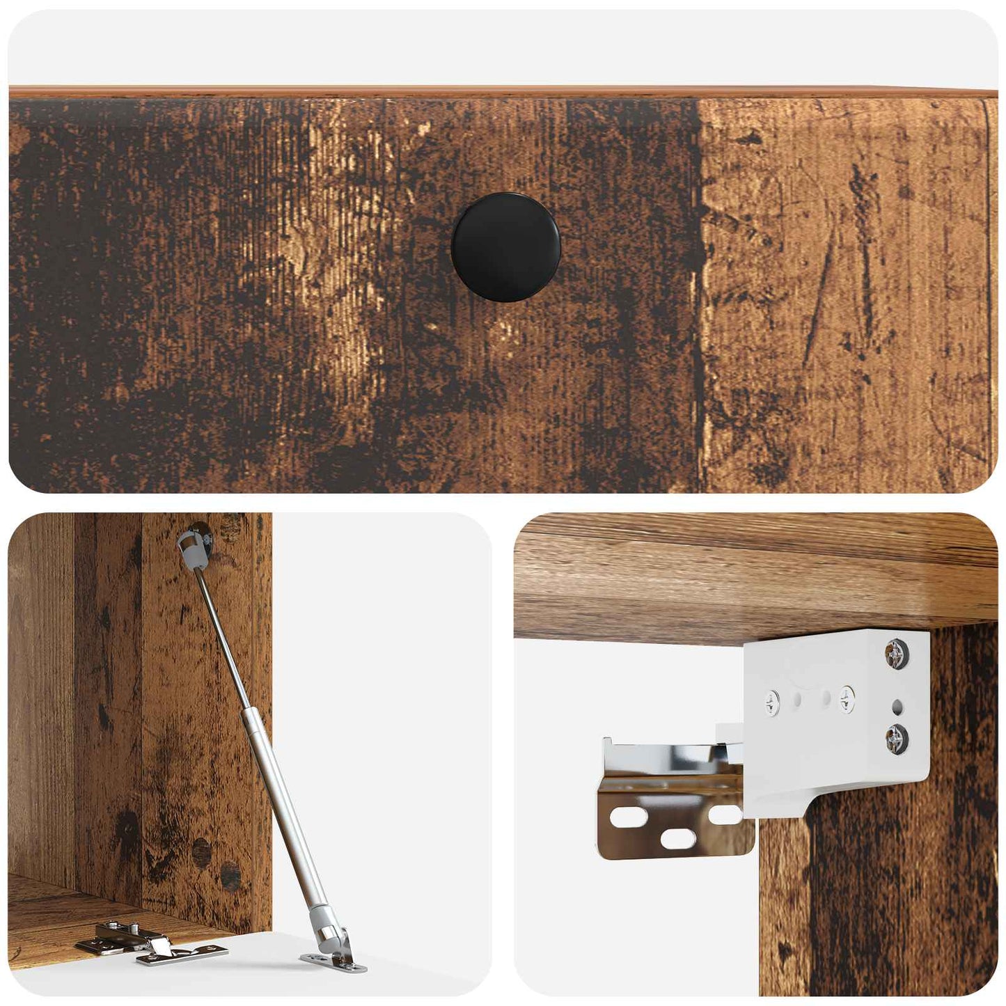 Wandbeugel TV-kast Oud hout 59,5 x 41 x 30 cm Bewerkt hout