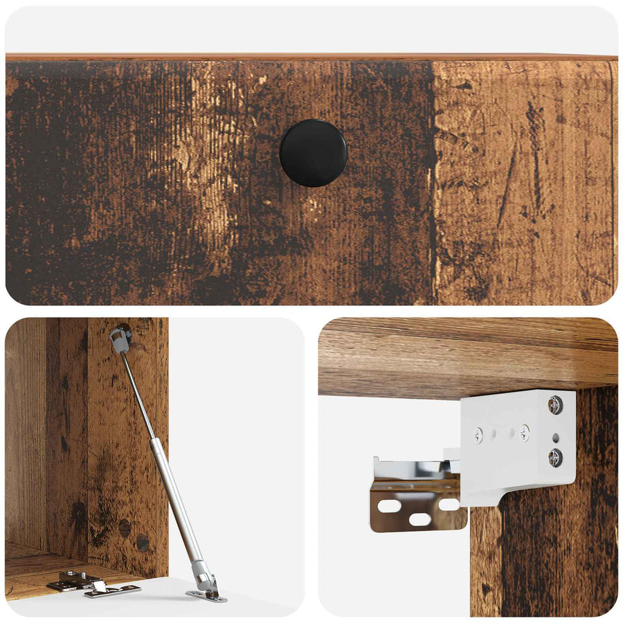 Wandbeugel TV-kast Oud hout 59,5 x 41 x 30 cm Bewerkt hout