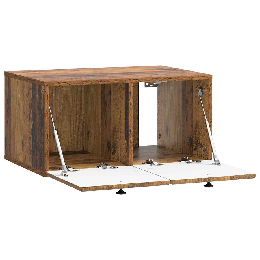 Wandbeugel TV-kast Oud hout 59,5 x 41 x 30 cm Bewerkt hout