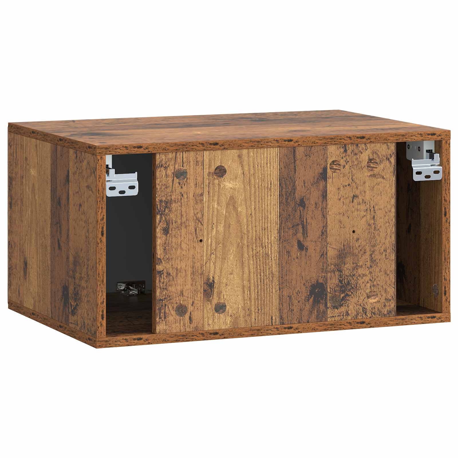 Wandbeugel TV-kast Oud hout 59,5 x 41 x 30 cm Bewerkt hout