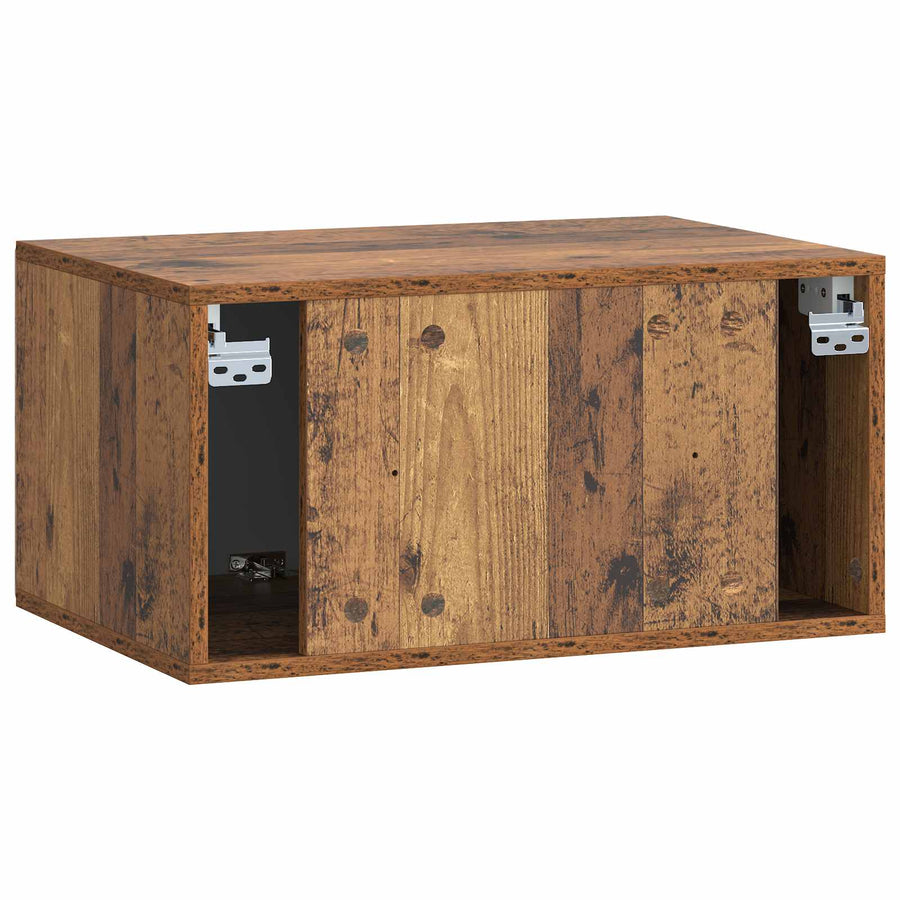 Wandbeugel TV-kast Oud hout 59,5 x 41 x 30 cm Bewerkt hout