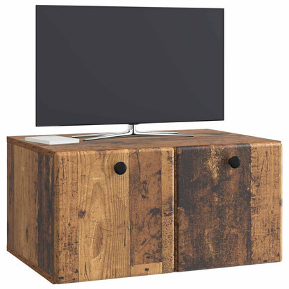 Wandbeugel TV-kast Oud hout 59,5 x 41 x 30 cm Bewerkt hout