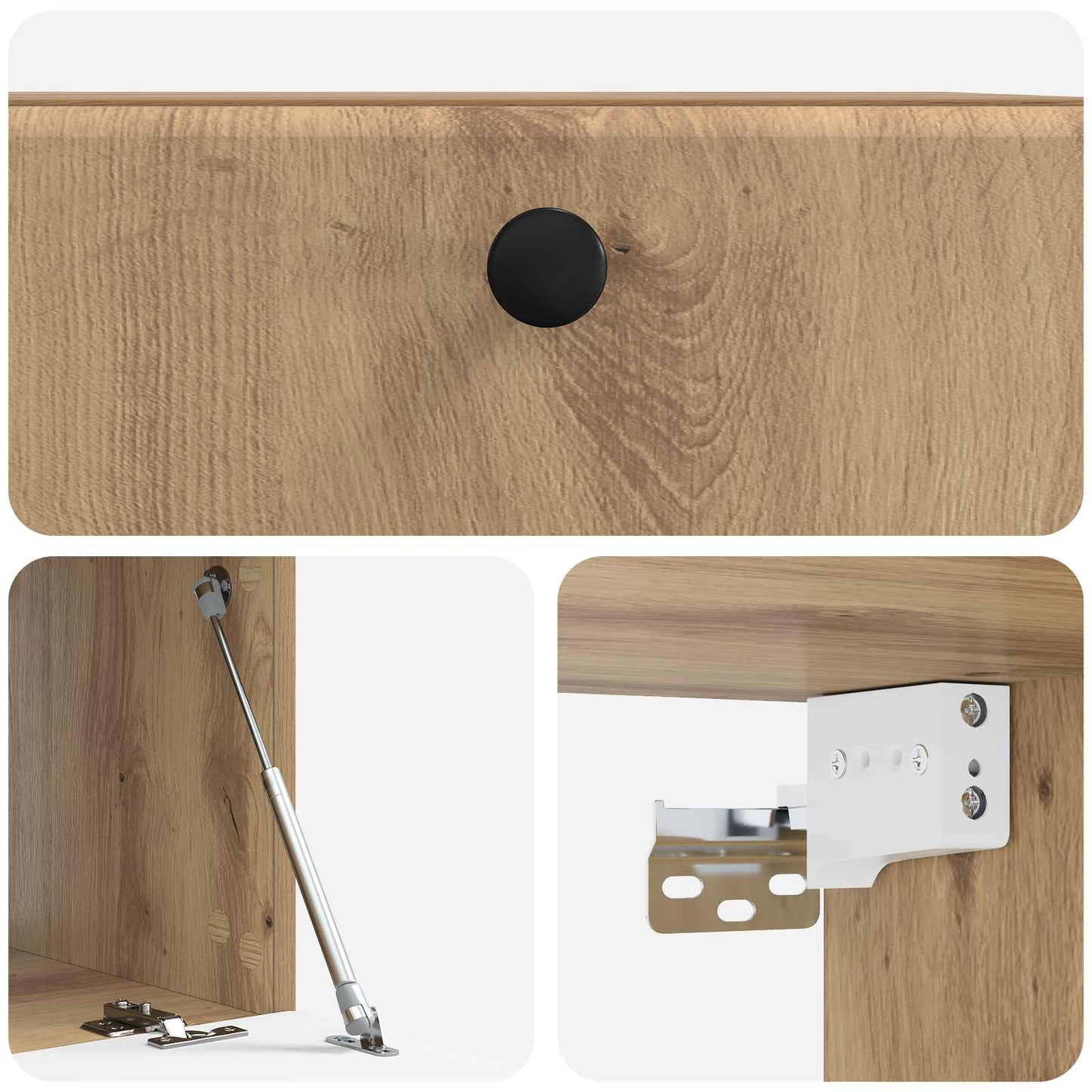 Wandbeugel TV-kast Artisanaal eiken 59,5 x 41 x 30 cm