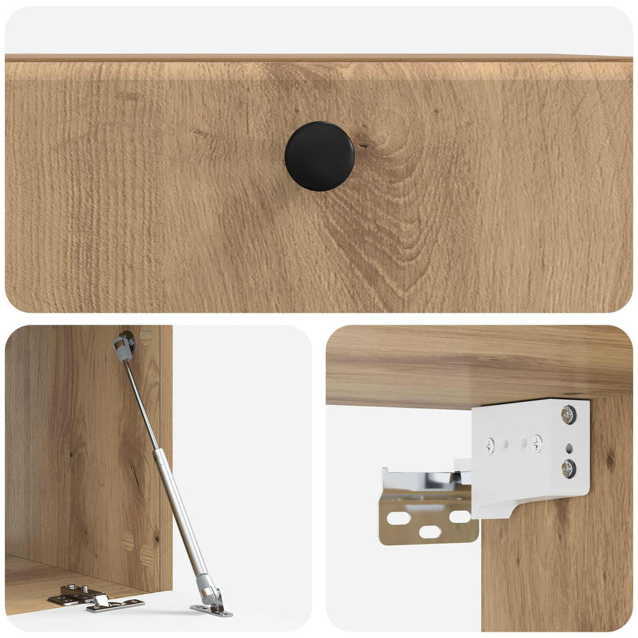 Wandbeugel TV-kast Artisanaal eiken 59,5 x 41 x 30 cm