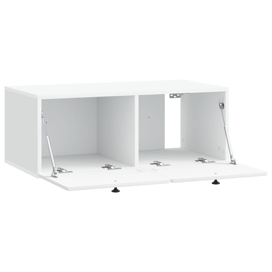 Wandbeugel TV-kast 78,5 x 41 x 30 cm Wit Bewerkt hout