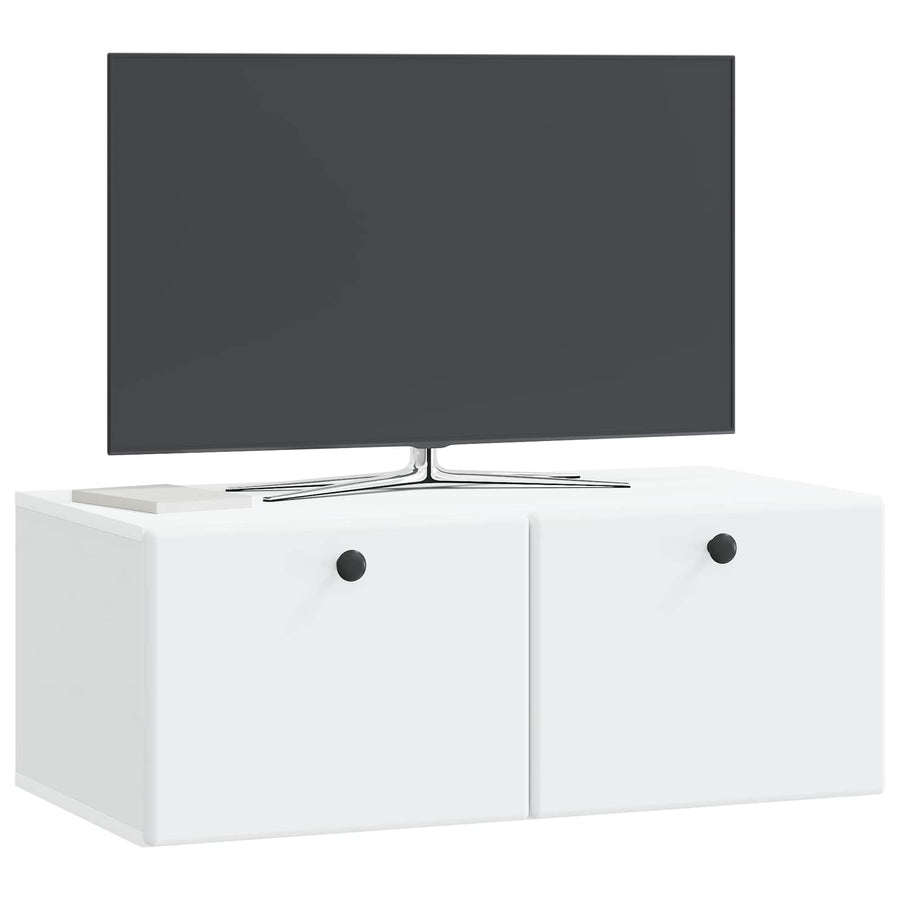 Wandbeugel TV-kast 78,5 x 41 x 30 cm Wit Bewerkt hout