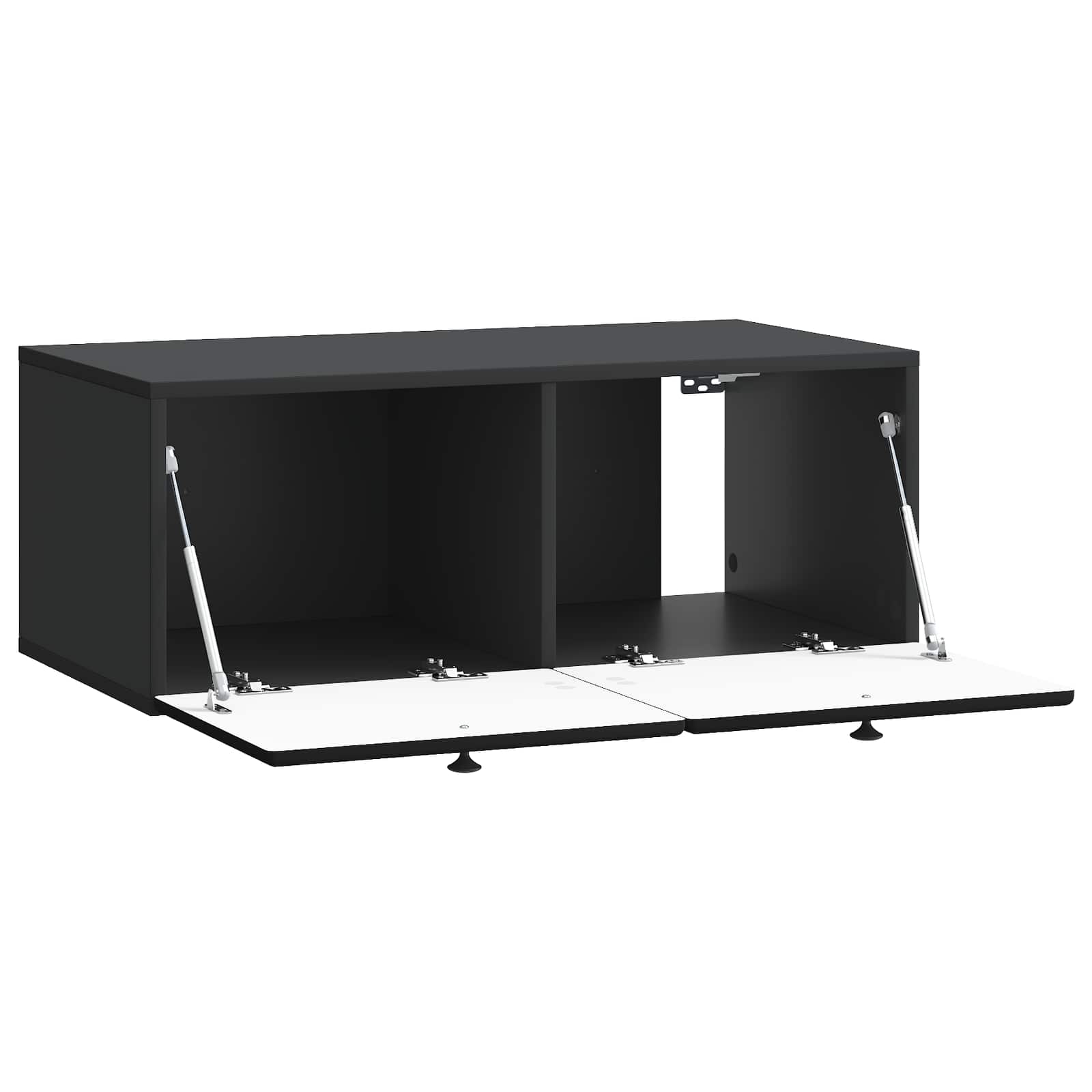 Wandbeugel TV-kast Zwart 78,5 x 41 x 30 cm Bewerkt hout