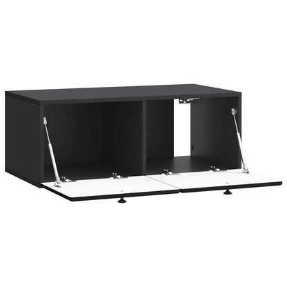 Wandbeugel TV-kast Zwart 78,5 x 41 x 30 cm Bewerkt hout