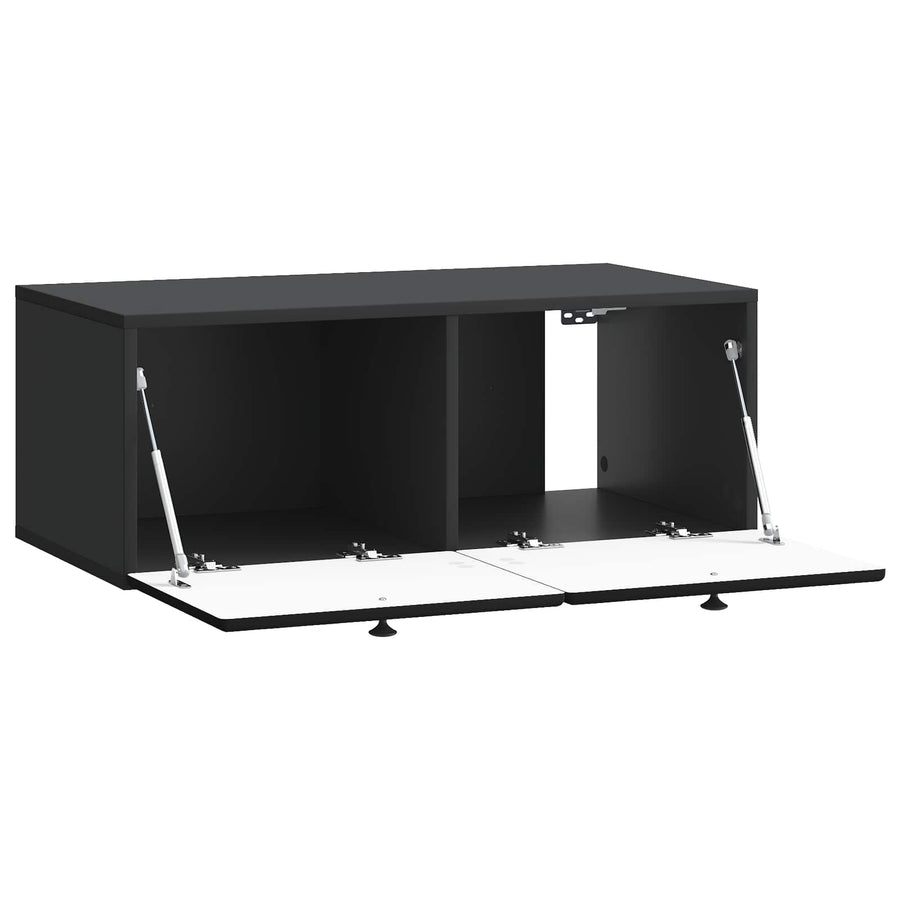 Wandbeugel TV-kast Zwart 78,5 x 41 x 30 cm Bewerkt hout