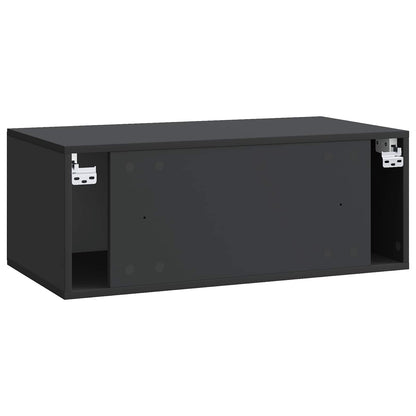 Wandbeugel TV-kast Zwart 78,5 x 41 x 30 cm Bewerkt hout