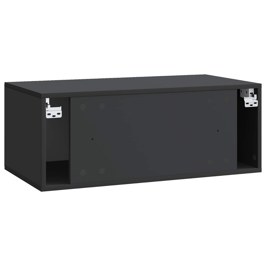 Wandbeugel TV-kast Zwart 78,5 x 41 x 30 cm Bewerkt hout