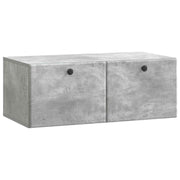 Wandkast 78,5x41x30 cm betongrijs bewerkt hout