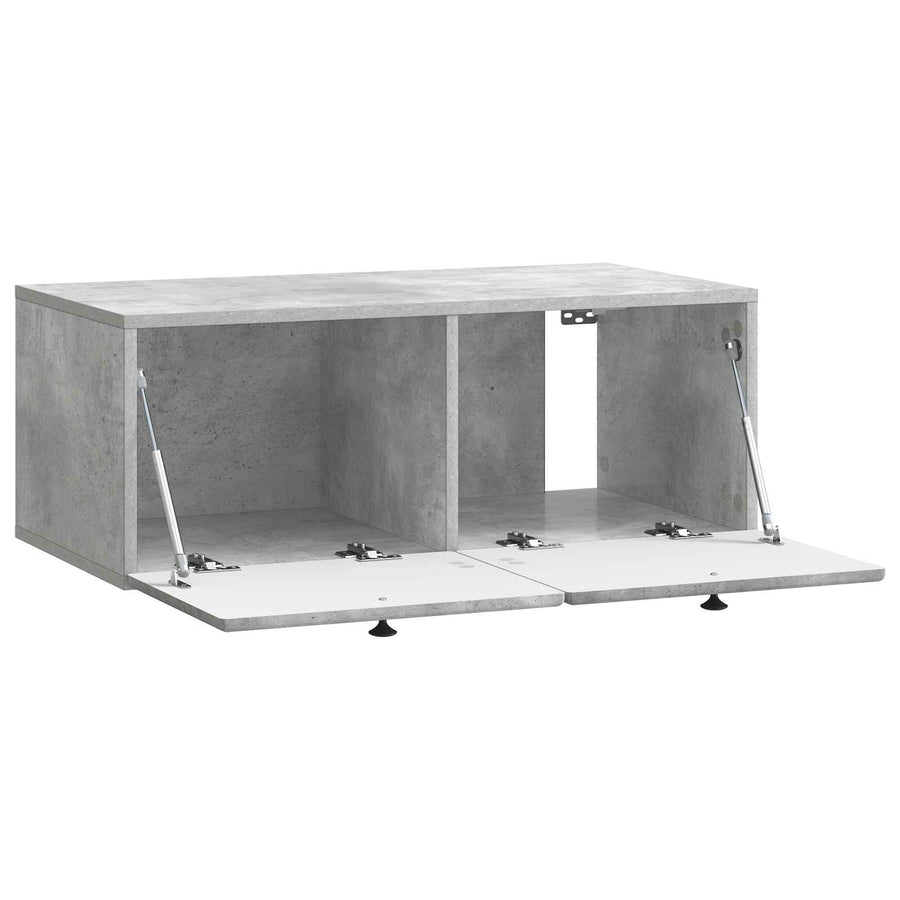 Wandbeugel TV-kast Betongrijs 78,5 x 41 x 30 cm Bewerkt hout