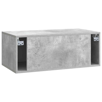 Wandbeugel TV-kast Betongrijs 78,5 x 41 x 30 cm Bewerkt hout