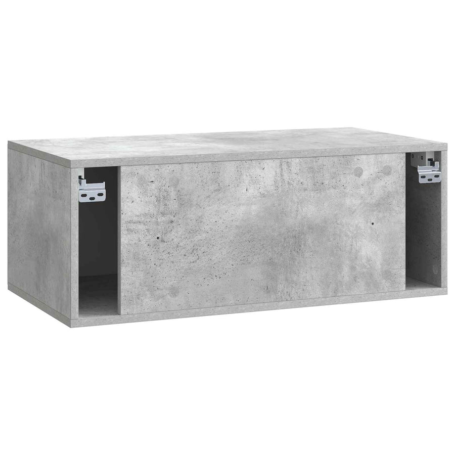 Wandbeugel TV-kast Betongrijs 78,5 x 41 x 30 cm Bewerkt hout