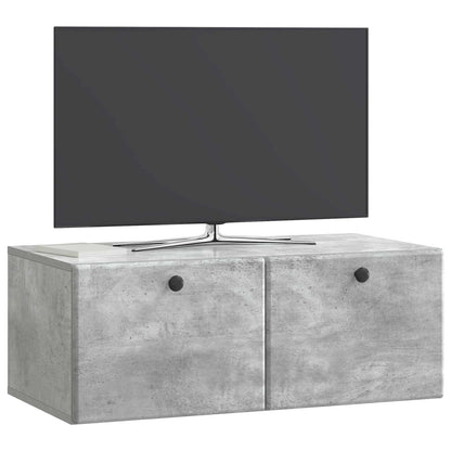Wandbeugel TV-kast Betongrijs 78,5 x 41 x 30 cm Bewerkt hout