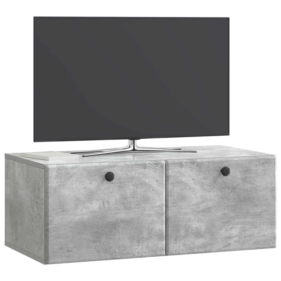 Wandbeugel TV-kast Betongrijs 78,5 x 41 x 30 cm Bewerkt hout